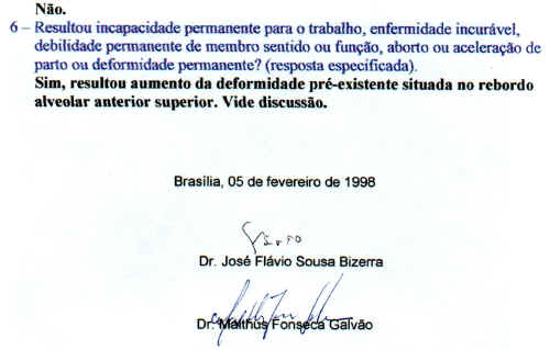 C�pia digitalizada de Laudo de Exame de Corpo de Delito